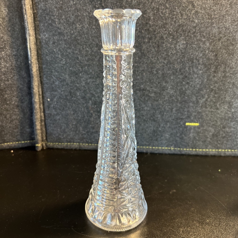 Vintage Anchor Hocking Clear Pressed Glass Bud Vase